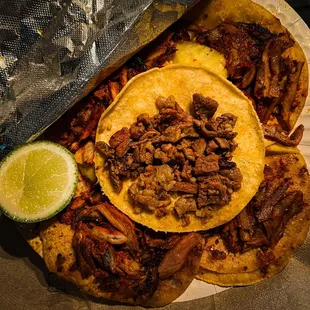 Pastor and Asada tacos