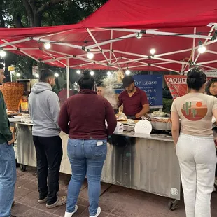 Taco stand at the intersection.