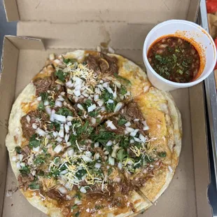 Birria Mexican pizza