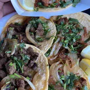 Tacos: Asada, Tripas and al pastor