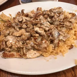 Chicken cheese and rice