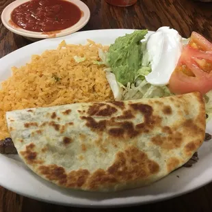 Grilled steak quesadilla