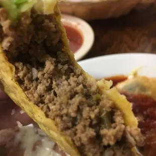 This taco was really loaded with beef