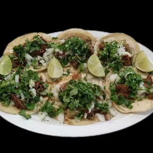 Deliciosos tacos
Asada
Cabeza
Carnitas
Pollo
Pastor
Tripa
Lengua
Birria.