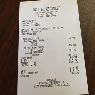 Baby teeth kernels only $3 and ugh no coke was served with the corn