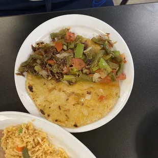 Machacado and nopales breakfast taco