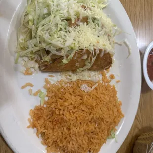 Two tacos w/ rice ...