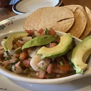 Before getting demolished, the presentation made it even more appetizing!!! (Delicious ceviche!)