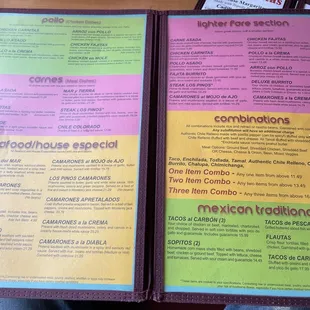 the menu