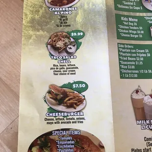 Menu interior