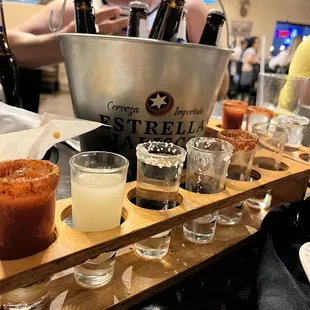 Shots Calmato, lime, and Tequila