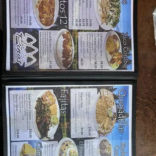a menu for a mexican restaurant