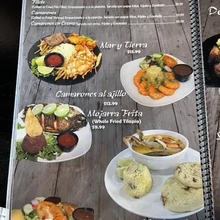 a menu for a mexican restaurant