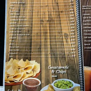 a menu for a mexican restaurant