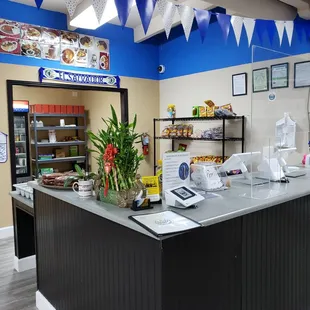 a view of a bakery counter