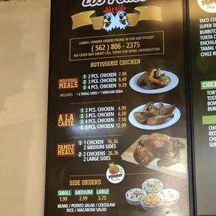 menu and prices