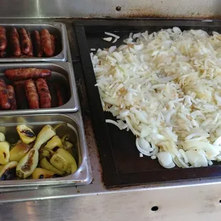 hot dogs and onions