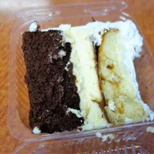 06/22/18 Los Portales: Triple Layer Cake – Chocolate, Cheesecake, Mocha with Vanilla Frosting