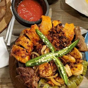 a plate of mexican food
