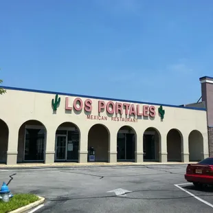 the front of a business