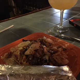 Fajita lunch bowl and top shelf margarita !