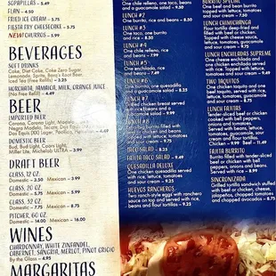 Lunch &amp; drink Menu 2024