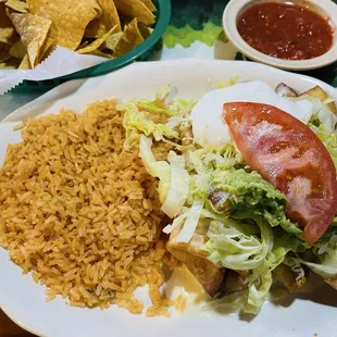 Chimichanga with rice