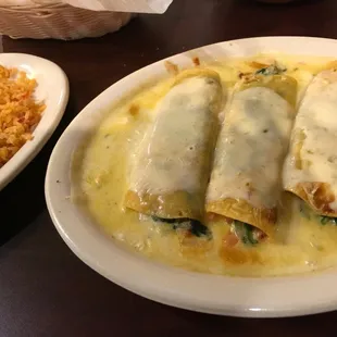 Delicious spinach enchiladas!