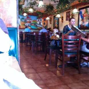 a woman sitting at a table