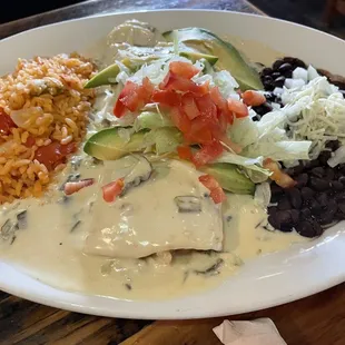 Los Portales Burrito with Chili con Queso