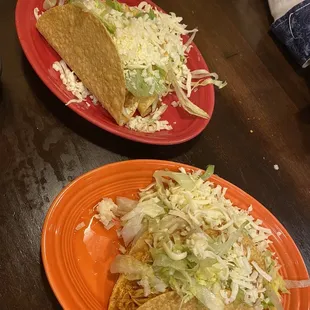Chicken and beef tacos