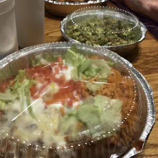 Extras for the fajitas, fresh guac, and pollo Monterrey.