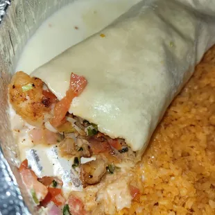 Seafood burrito