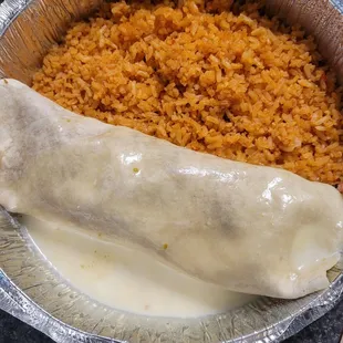 Seafood burrito (no beans)