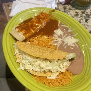 Taco/enchilada lunch