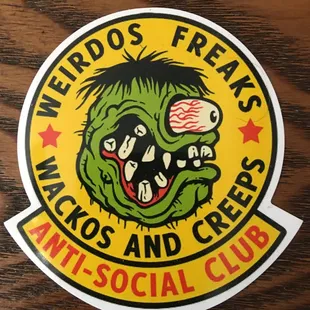 a sticker for weirdos freak&apos;s micros and creeps antisocial club