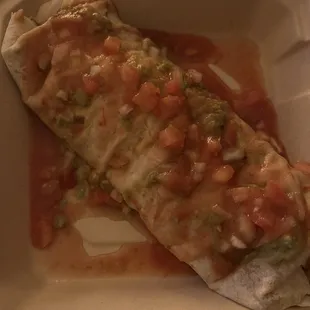 Wet vegetarian burrito