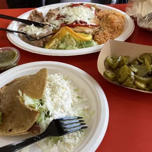 Nopales gordita and tilapia dinner