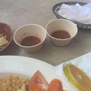 This is how they give you the salsa, not even half way. Just enough for you to barely dip your chips