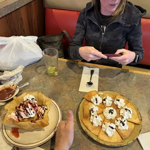 Fried ice cream and sopapillos.