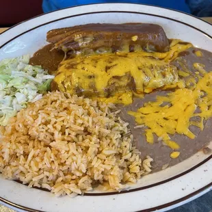 Chicken enchilada and tamale