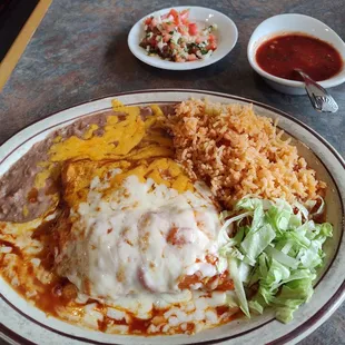 #3 lunch enchilada and chile relleno