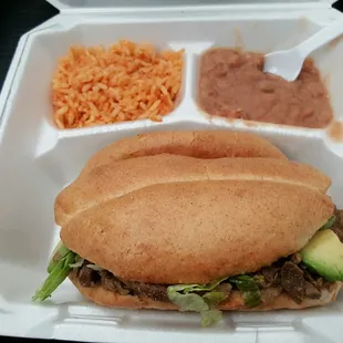 Carne asada torta plate...yummo!