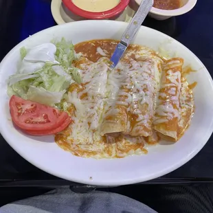 Enchiladas Supreme Plate...This does not come with rice...but does have 4 Enchiladas