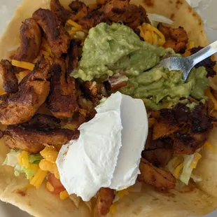 a plate of mexican food