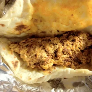 Egg and chorizo breakfast taco