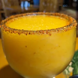 Mango margarita with a chilli rim.