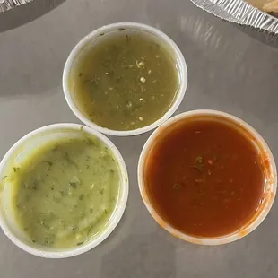 Sauces (avocado sauce is only given when requested)