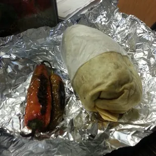 might not look like much, but it's a huge (2lb?) Carne asada burrito w/cheese