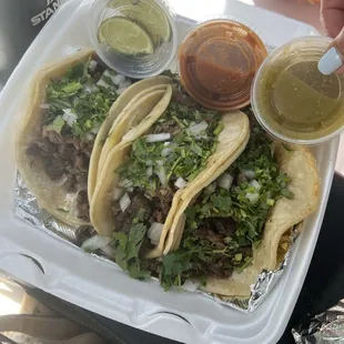 3 carne asada tacos